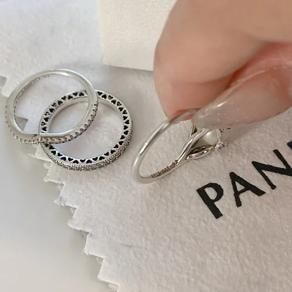 PANDORA RINGS 3 PIECES SET - Picture 5 of 6
